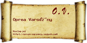 Oprea Varsány névjegykártya
